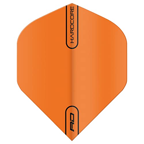 RED DRAGON Hardcore XT Colours Extra Thick Standard Dart Flights - 5 Sets Per Pack (15 Dart Flights in total) (Orange)