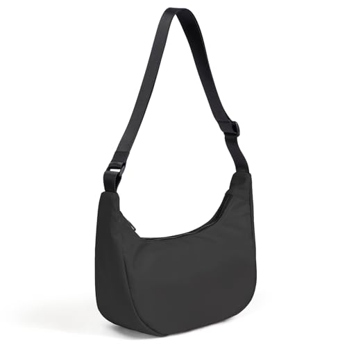 Nylon Crescent Bag, Casual Crossbody Bag for Women Men, Shoulder Dumpling Bag with Adjustable Strap