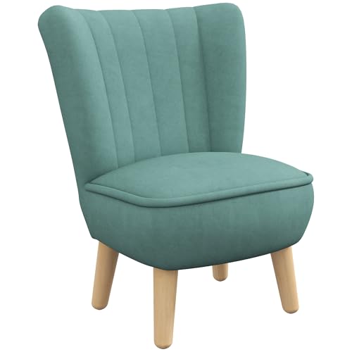 AIYAPLAY Kindersessel, Kindersofa mit Samtoptik, Holzbeine, Kinderstuhl für Kinderzimmer, Spielzimmer, Hellblau