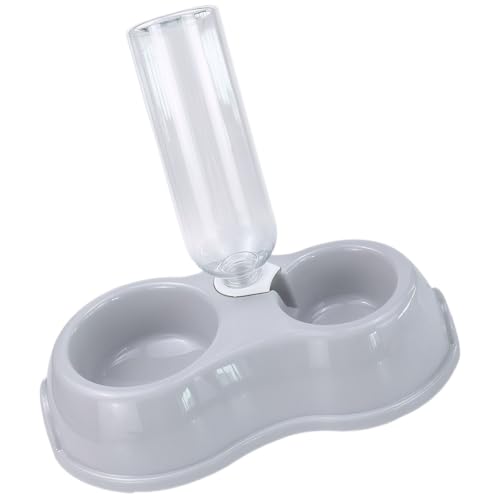 Syyavrrta Pet Double Bowl with Water Bottle for Cats and Small Dogs - Convenient Feeding Solution with Removable Dispenser