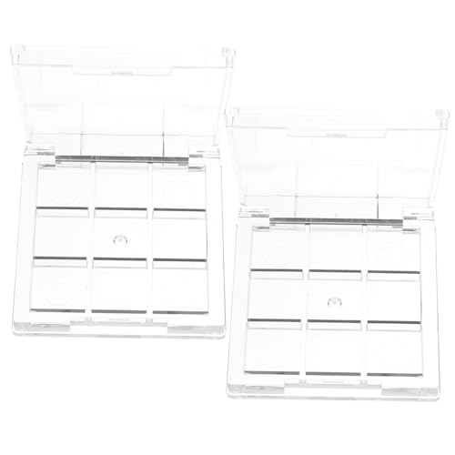 TOVINANNA 2pcs Square Mini 9-cell Diy Eyeshadow Box 9 Palette Lipstick Blush Sample Case Empty Makeup Tte
