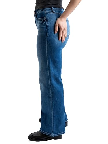 YMI Women's Mid Rise Premium Stretch Wide Leg Jeans2