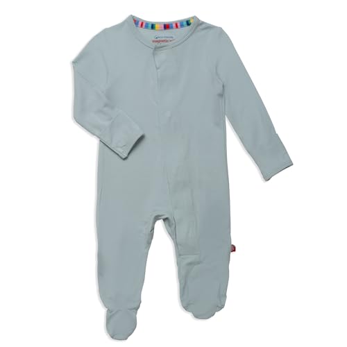 Image of Magnetic Me Boys Modal Magnetic Baby Footie Pajamas | Silky Soft Modal Fabric | Baby Sleepers Available in Sizes PRE - 24M