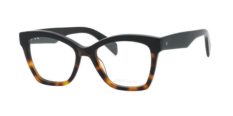 Enrico Coveri Okulary ECV158 dla kobiet, okulary korekcyjne, pasują do wszystkich rodzajów soczewek, czarne