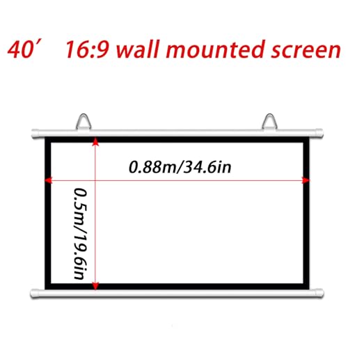 Pantalla de proyector manual UYCVT 40 pulgadas miniatura 7
