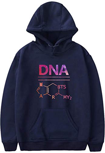 OLIPHEE Sudaderas con Capucha Impresa DNA de BTS Estilo Universitario para Niña 97-jzq-XS