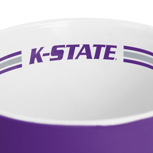 Image of Logo Brands NCAA Kansas State Wildcats 15 oz Stripe Coffee Mug - Vintage Team Logo, Inside Print & Stripes, Microwave & Dishwasher Safe- Great Gift For Fans & Alumni