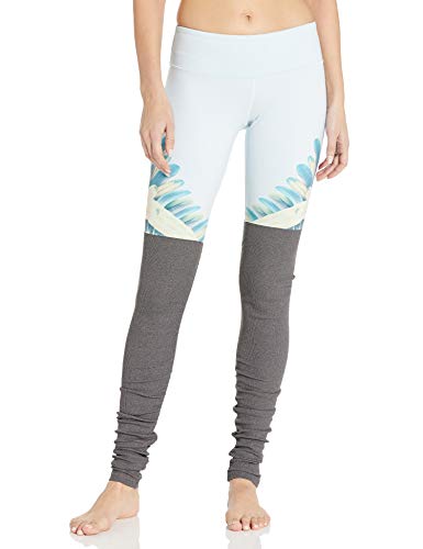 Alo Yoga Women's Goddess Legging Gypset, Blue Tropical Feathers, M