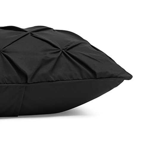 Image of Amazon Basics 2 Piece All-Season Soft Down Alternative Lightweight Breathable Comforter Bedding Set, Pinch Pleat, Twin /TwinXL, Black, Geometric