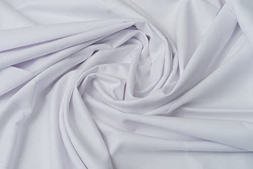 IPEA Baumwollstoff Leichter Weiß -200 cm x 150 cm - Made in Italy - Nähstoffe für Kleidung, Futter, Möbel, Accessoires, Patchwork, Einfarbiger Stoff zum Nähen