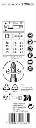 wolfcraft Diamant Bit, TORX® (T 20) I 1298000 I 1 bit with diamond coating for long life, Black - Image 4