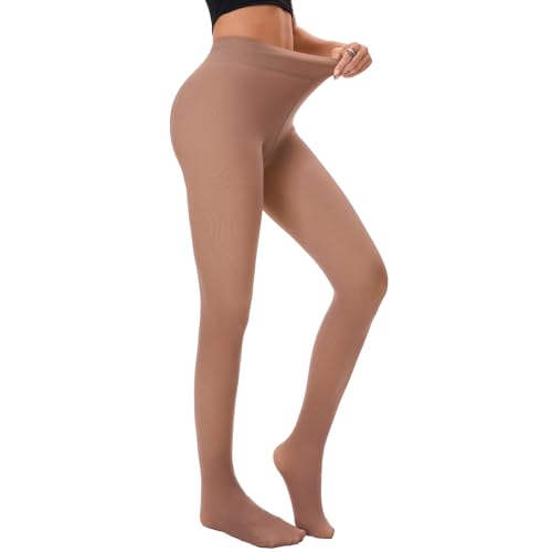 Thermo Strumpfhosen Damen Winter Thermo Leggings Damen Gefütterte Strumpfhose Damen mit Weichem Fleece Futter Wärmende (DE/NL/SE/PL, Alphanumerisch, L, XL, Regular, Regular,...