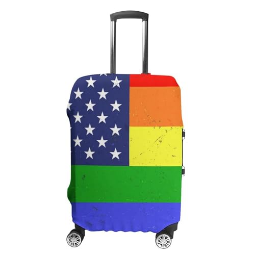 Carry On Luggage Cover US Rainbow Love LGBT Pride American Flag Anti Scratch Travel Luggage Covers for Suitcase Anti-Scratch Travel Suitcase Cover