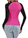 Abardsion Women's Long Sleeve Shirts Y2K Slim Fit Stretchy Slightly Crop Tops (Hot Pink & Black Sleeve, XS)