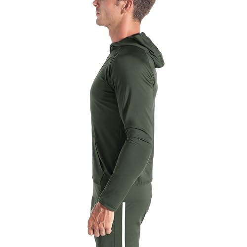 Image of BROKIG Mens Windbreak Running Jacket Zip Up Hoodie | Lightweight,Zip Pocket,Workout,Gym,Athletic,Track,Golf,Cycling,Full Zip Hoodie Jackets,Windbreaker,Jogging Sweatshirts