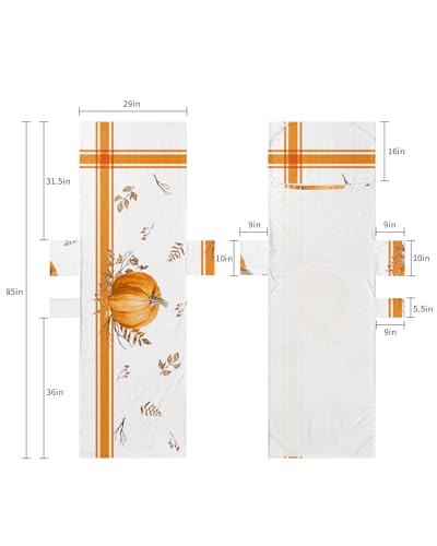 Orange Pumpkins Fall Beach Lounge Chair Towel Cover, Soft Chaise Lounge Towel with Side Pockets Patio Pool Chairs Cover for Beach/Pool Sunbathing 29x85 Thanksgiving Maple Leaf Orange Striped