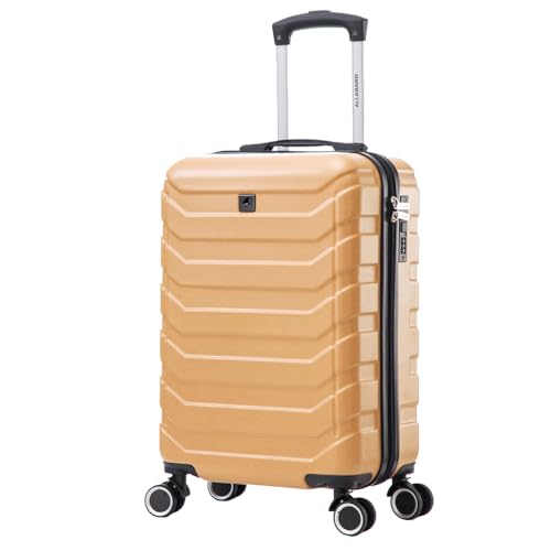 Mala de Viagem Bordo 10kg Allabard ANAC Regulamentada Avião Medidas Aceitas Voos (P015 NV - Champagne)