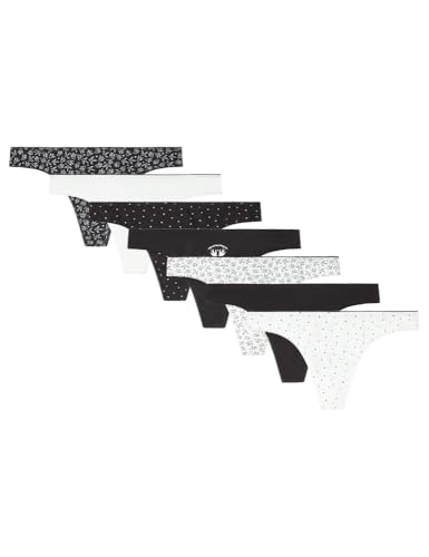 Women'secret Pack 7 Tangas algodón Lisas y Estampadas B&W