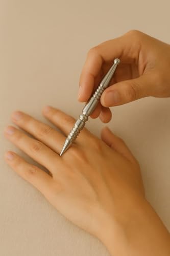 Image of Stainless Steel Acupressure Massage Tool, Therapeutic Design, Reflexology Point Stimulator
