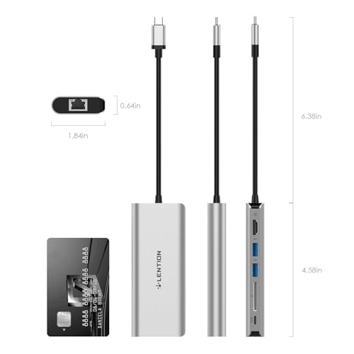 6-in-1 Hub USB C a HDMI 4K, Ethernet 1000M, 2 USB 3.0, PD 60W Ricarica di Tipo C, Lettore di Schede SD, Adattatore per 2024-2016 MacBook Pro, Nuovo Mac Air, iPhone 15 Plus Pro Max (C68) - Hub USB - Immagine 6