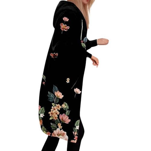 Manteau à capuche pour femme veste d'hiver longue et chaude avec poches