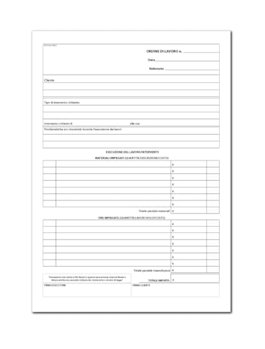 StampaGenerale® – Moduli Ordine di Lavoro per Officine A4 – Set Fogli Prestampati per Gestione Clienti, Materiali e Ore di Manodopera – Moduli Professionali per Officina Meccanica e Carrozzeria (25)