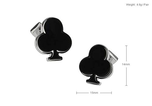 Mancuernillas clásicas plateadas y negras Poker Club para hombre miniatura 5