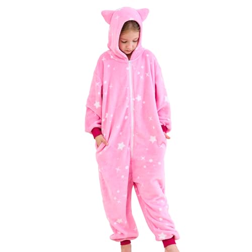 Piefry Schlafstrampler mit Katzenohren für Mädchen - Weicher...
