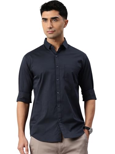 Image of Majestic Man Men's Cotton Slim Fit Solid Casual Shirt
