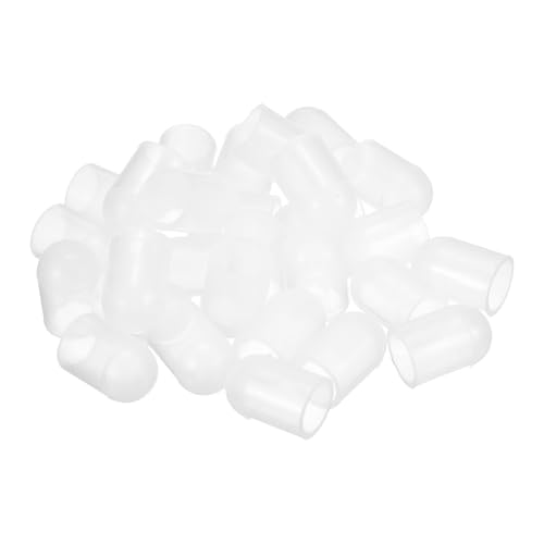Image of uxcell 48Pcs Silicone End Caps, 11mm(7 /16 inch) ID 13mm(1 /2 inch) Height Round Rubber Elastic Screw Thread Protectors Soft Flexible Screw Bolt Covers Caps for Metal Tube Rod Bolt, Clear