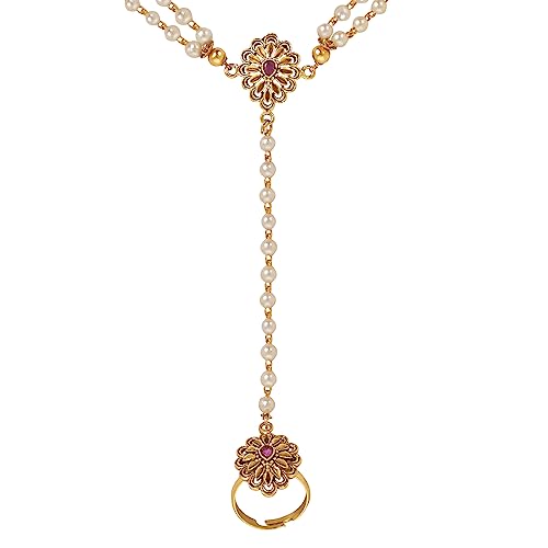 I Jewels Traditional Gold Plated Embellish With Kundan & Pearl Adjustable Haath Phool/Panja Bracelet for Women & Girls (PIJ032-3) (Pack Of 1) (Style 2) (B0CBKSN5HH) Amazon Price History, Amazon Price Tracker