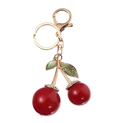 SOLUSTRE 1 PC Cherry Keychain Car Pendant Car Key Chain Wallet for Keys Purse Charm Key Chain Crystal Handbag Charm Handbag Bag Keychain Key Chain Ornament Adorable Keychain Red Metal Alloy