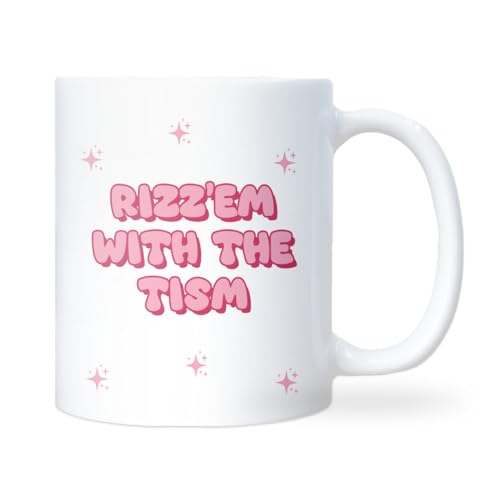 Confidently Quirky - Rizz ’Em White Mug, Funny Autism Rizz Joke Mug, Secret Santa Gift, Funny Work Colleague Mug, Autistic Humour Coffee Cup