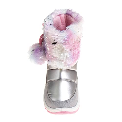 Rugged Bear Girls Snow Boot, Silver Multi, 6 Toddler4