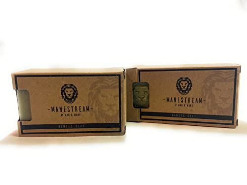 Man & Mane Manestream Long Lasting, Moisturizing, Mild Scented Geranium French Clay Bar With Coconut, Olive, Palm Oils, Vitamin E - Natural Handmade Soap #TOP1