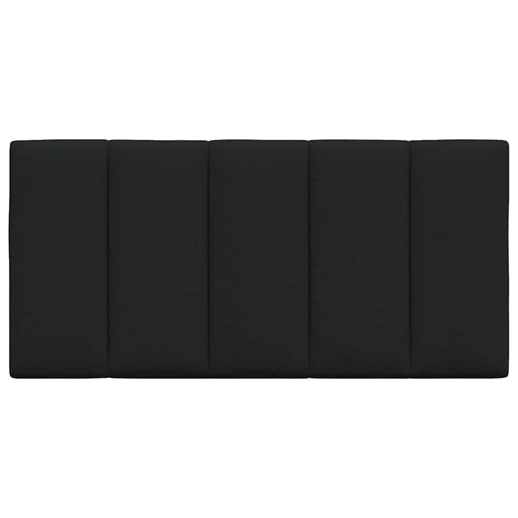 Cabecero Hanko 100 cm negro acolchado cojín de pared de poliéster con para listones LED cómodo respaldo diseño moderno para jóvenes y dormitorios