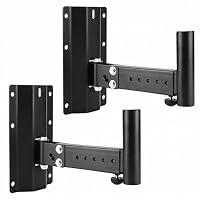 QWORK® 2 Stück Lautsprecher wandhalterung, Lautsprecher Halterung Wand, DJ und PA lautsprecherhalterung, einstellbare Länge, Winkel einstellbar, 35 kg tragkraft
