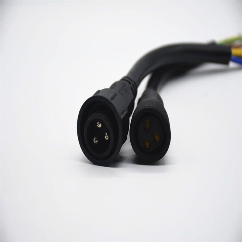 M25 PVC 3Pin Connector for AC/DC IP67 Nylon Waterproof 0.2M Length 3 * 2.5㎜² Cable Male and Female Screw Joint Connector for LED