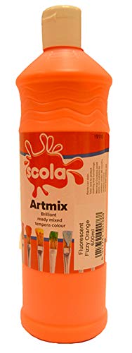 scola 600ml Artmix Flourescent Poster Paint - Fizzy Orange