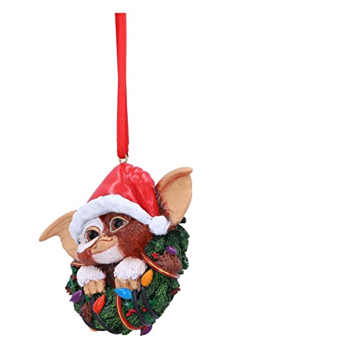 Nemesis Now Gremlins Gizmo in Wreath Hanging Ornament 9.5cm, Resin, Officially Licensed Gremlins Merchandise - Image 2
