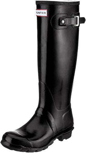 Hunter Women's Original Tall Rain Boot, Black Gloss, 6