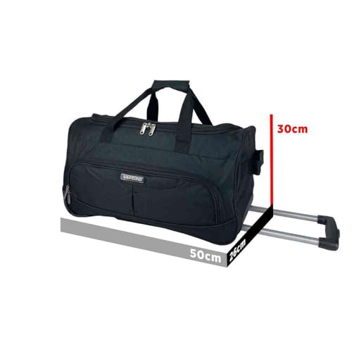 Sacola Bolsa Mala De Viagem Média Rockefeller Center de Poliéster com 2 Rodas fixas e Pés de Apoio R