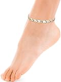 Elegant Womens Magnetic Therapy Anklet Arthritis Pain Relief & Inflammation Reduction for Feet and Ankles (Solid Titanium, Silver & Gold)