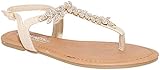 TRENDSUP COLLECTION Womens T-Strap Buckle Flats Sandals (7.5, Blush)