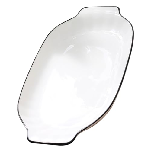 BIUDECO plato de pescado de cerámica Pez Plato para cocción de pescado pecera largo Vajilla para de cerámica tazón grande