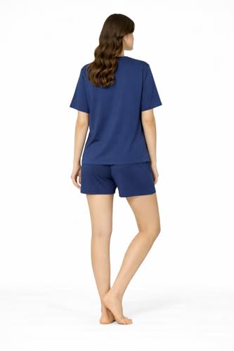 Image of Duchess Women's Cotton Printed Night Suit Set of Top & Shorts Pajama Set