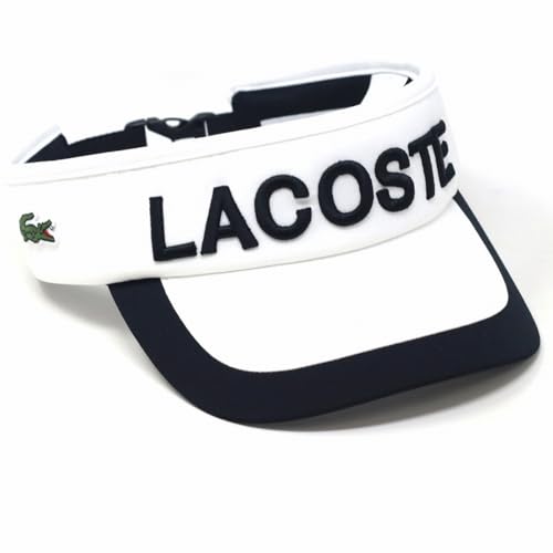(ラコステ) LACOSTE バイザー サンバイザー スポーツ SMOOTH スムース ロゴ 刺繍 日本製 春夏 57cm (実寸54-62cm) ブラック l1277