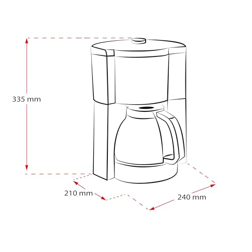 Melitta Look Perfection – Kaffeemaschine mit abnehmbarem Wassertank, Filterkaffeemaschine mit Glaskanne und Tropfstopp, für bis zu 10 Tassen Kaffee, schwarz – Bild 6