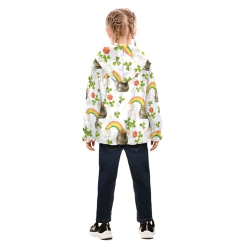 OTVEE St Patricks Clover Rainbow Kids Hoodie Jacket Fall Spring Full Zip Warm Outwear Coat4
