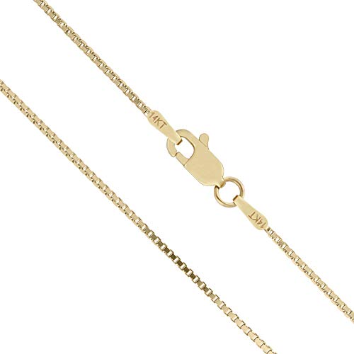 Honolulu Jewelry Company 14K Solid Yellow Gold 1.0mm Box Chain Necklace 22 Inches
